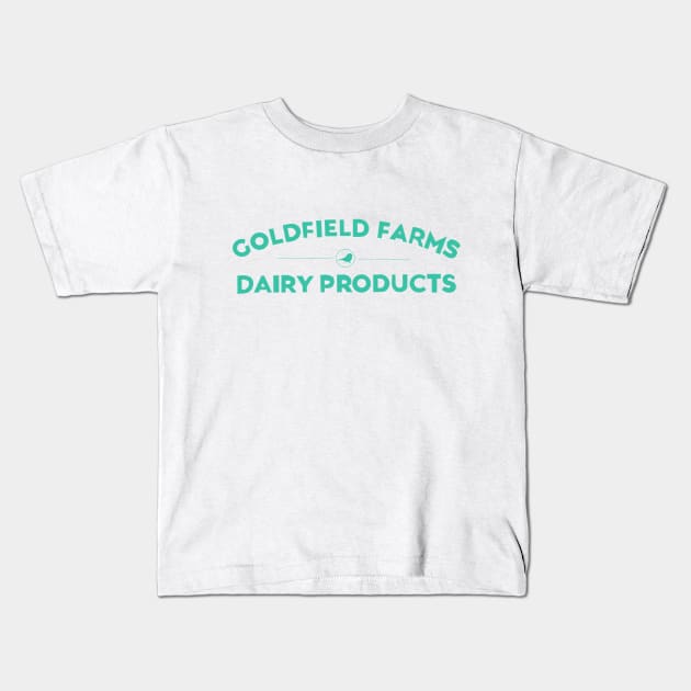 Goldfield Farms Logo Kids T-Shirt by RockyCreekArt